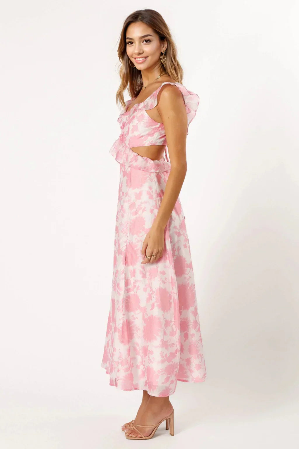 Rori Ruffle Maxi Dress - Pink Floral