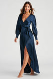 Kali Formal Satin Wrap Dress