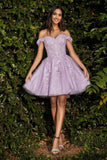 Cinderella Divine CD0194 Off Shoulder Short Prom Dress Sale