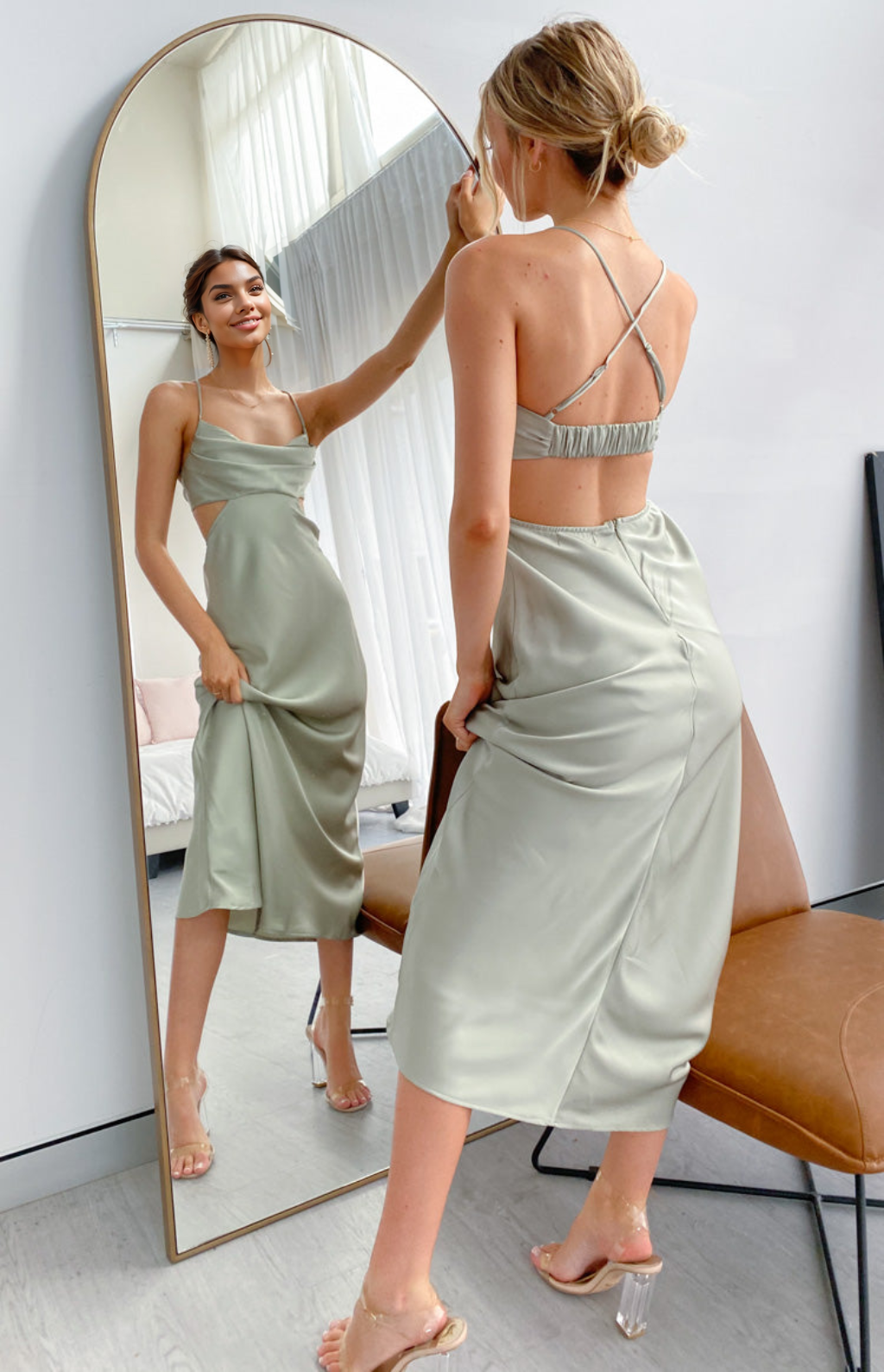 Sage Cut Out Maxi Dress