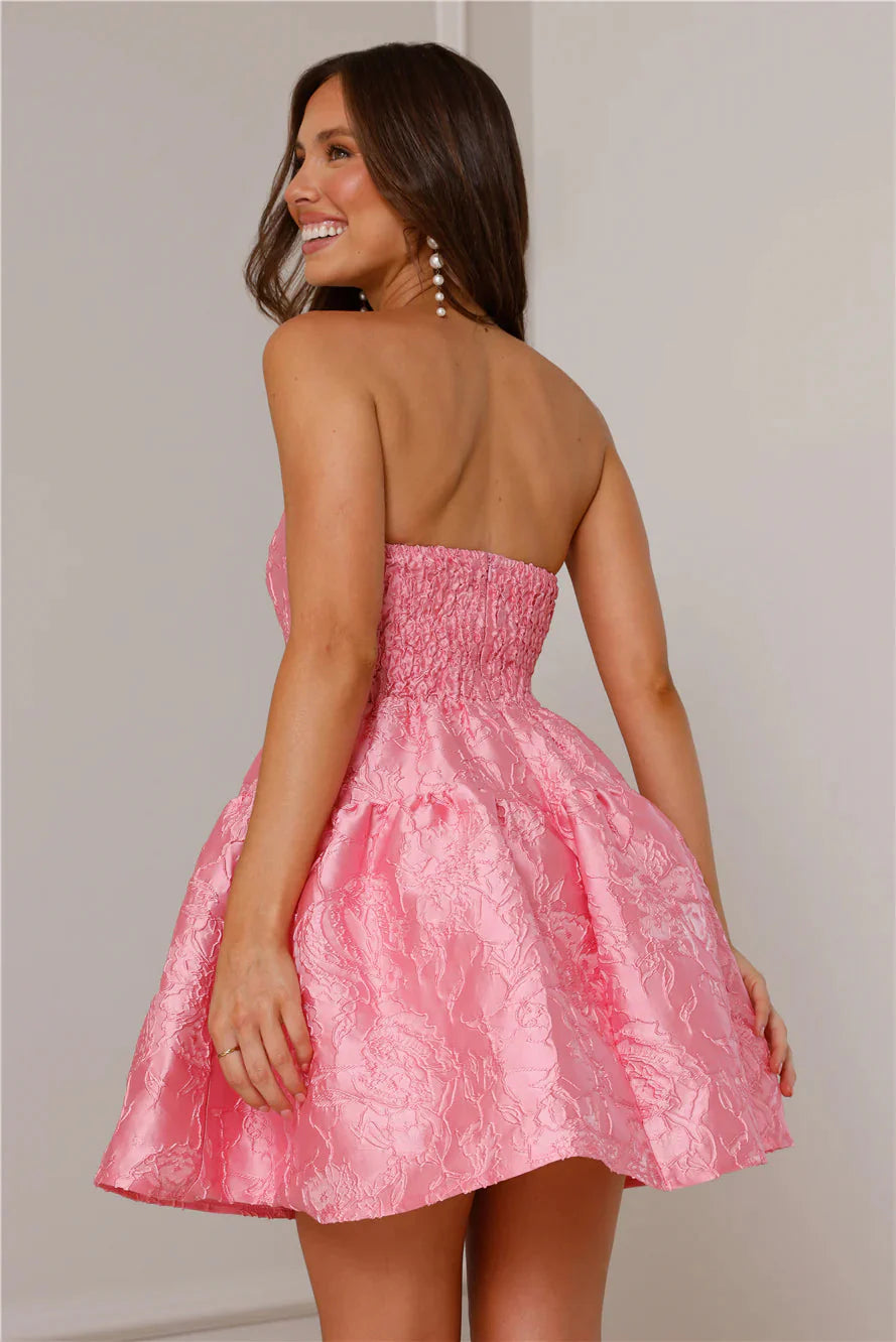 Silhouette Of Dreams Strapless Mini Dress Pink