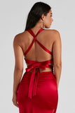 Sam Formal Satin Open Back Dress