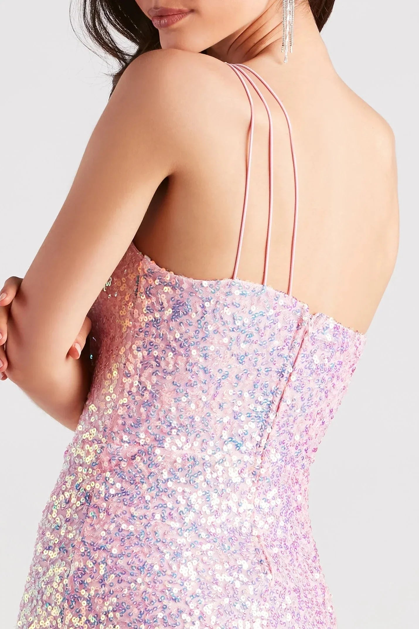 Formal One-Shoulder Sequin Dress