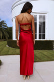 Coolness Calling Satin Maxi Dress Red