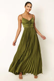 Naira Pleated Maxi Dress - Palm Green