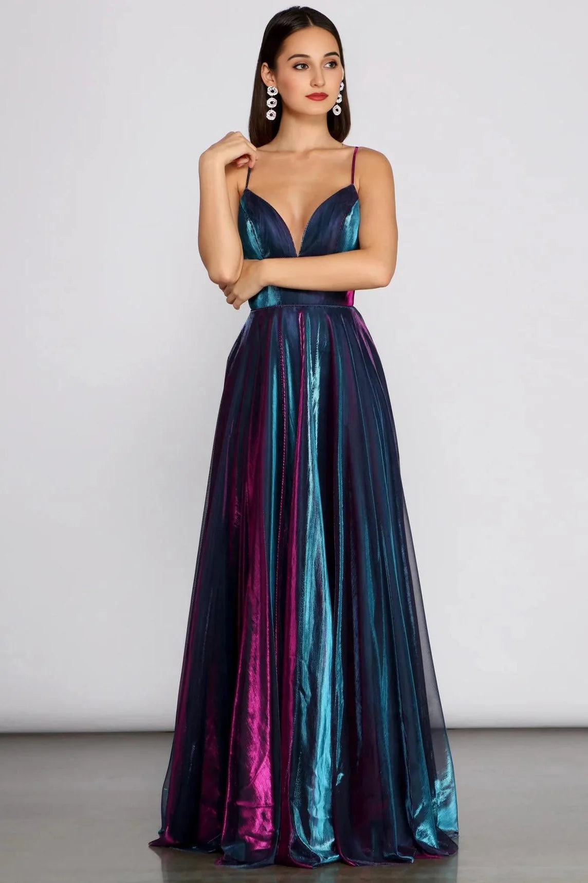 Vanda Formal Iridescent Metallic Dress