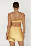 Joslyn Satin Lace Slip Mini Dress - Lemon