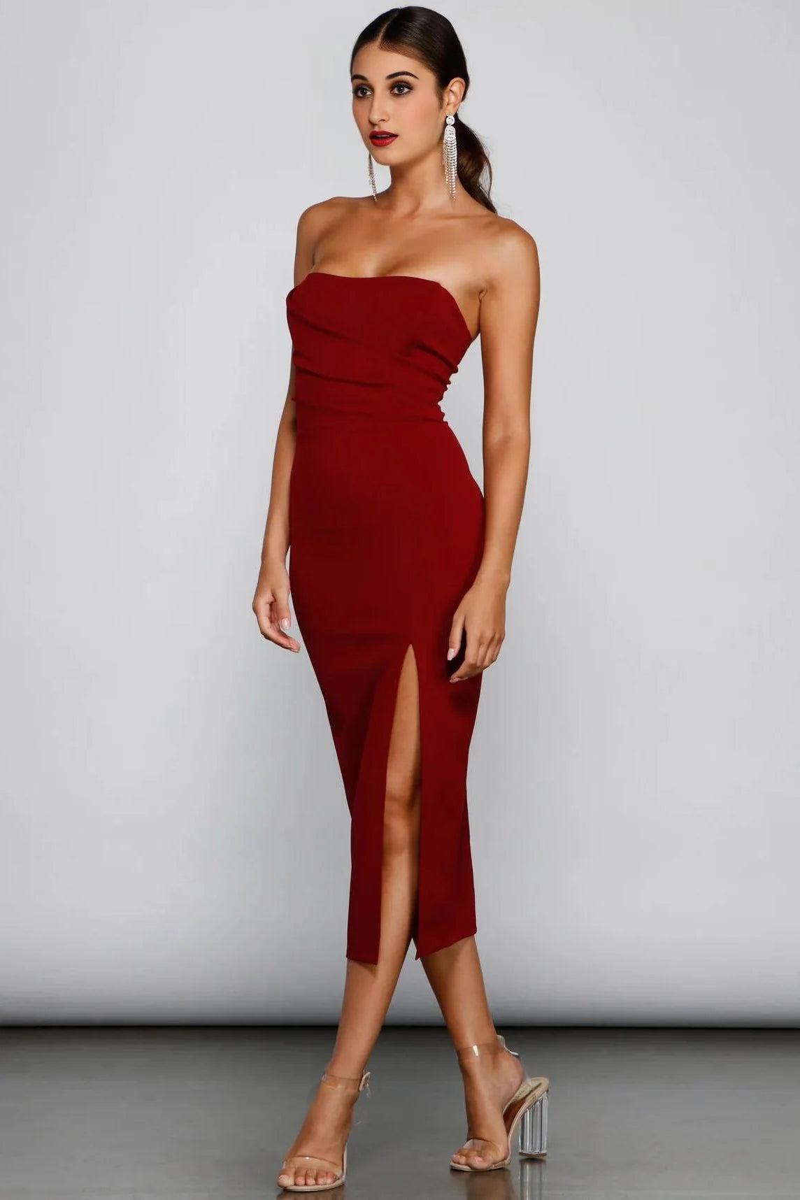 Zadie Formal High-Slit Midi Dress