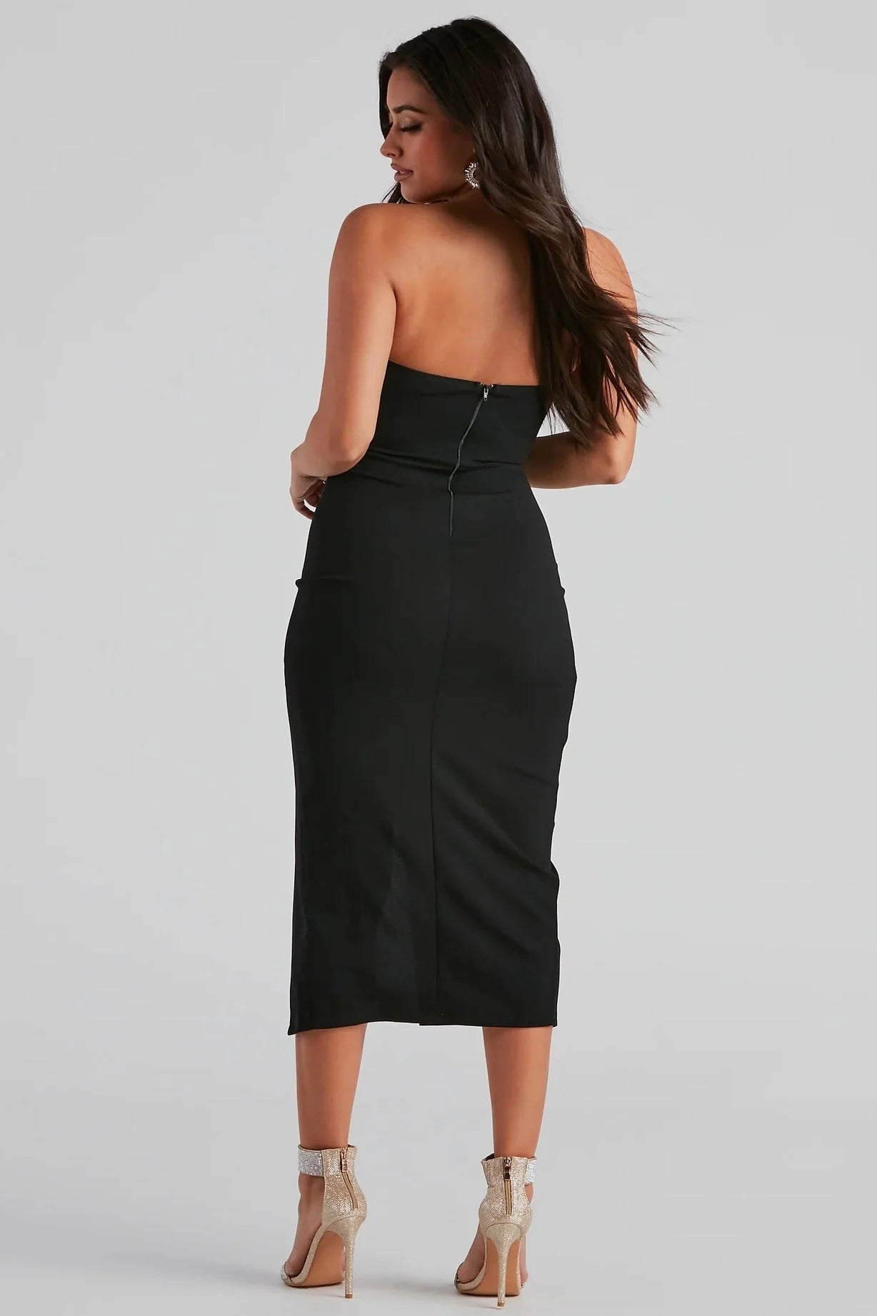 Zadie Formal High-Slit Midi Dress