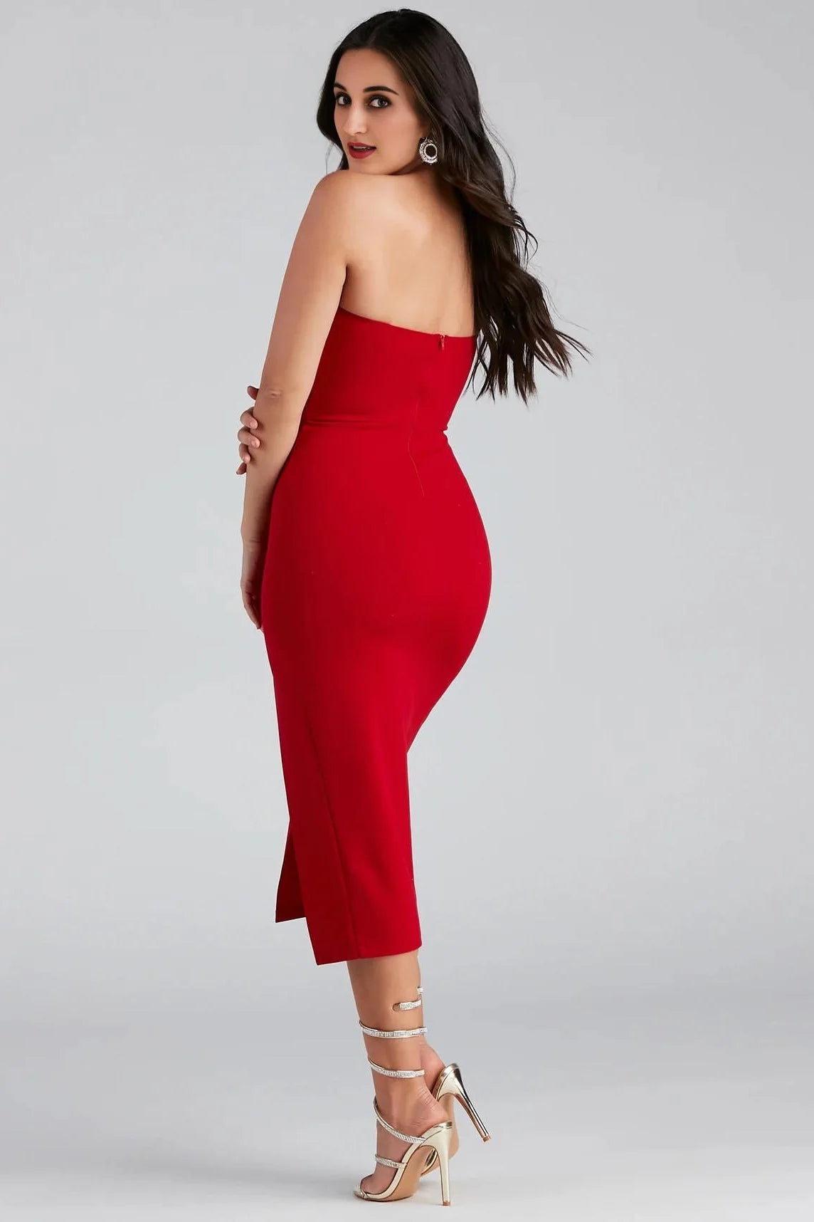 Zadie Formal High-Slit Midi Dress