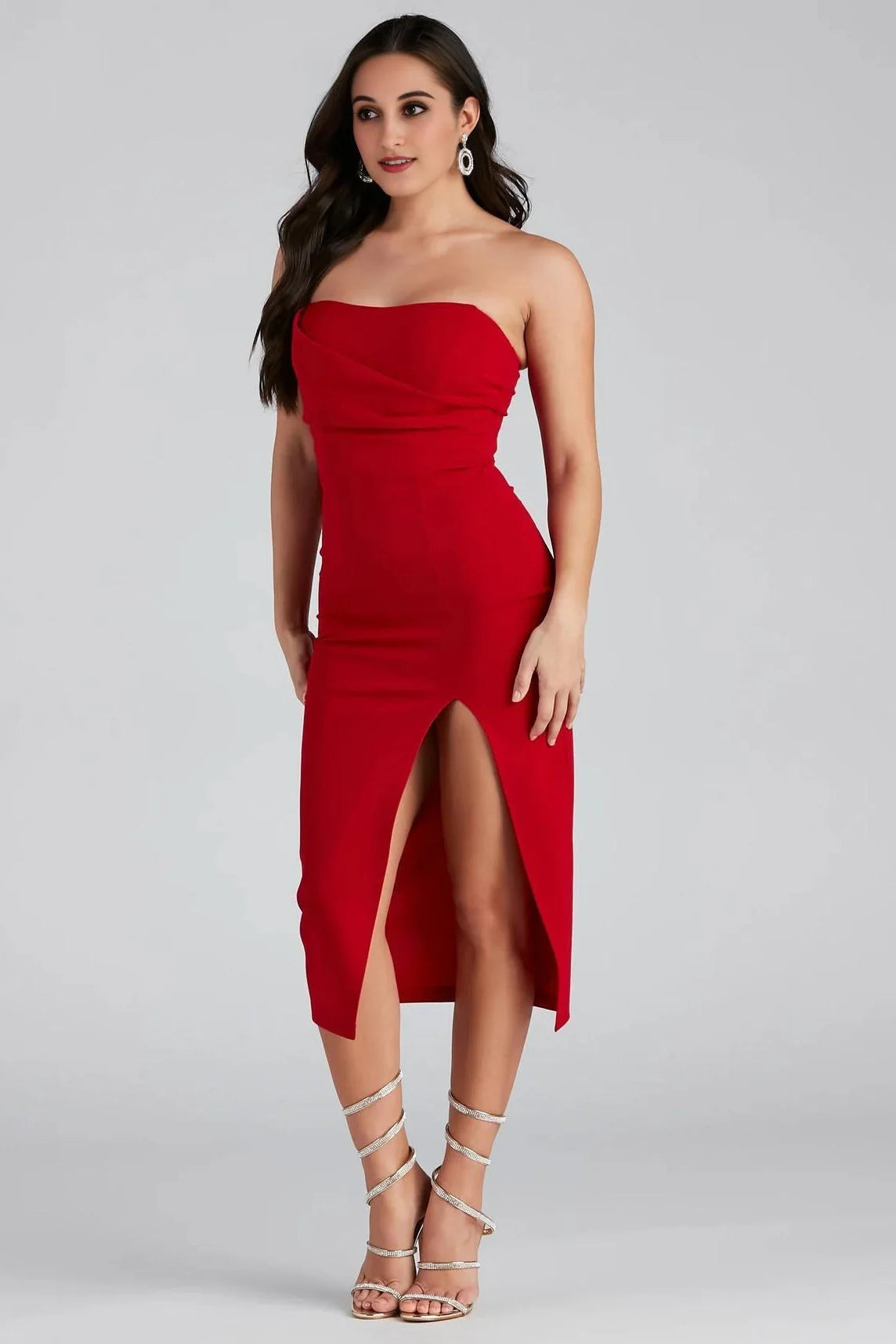 Zadie Formal High-Slit Midi Dress