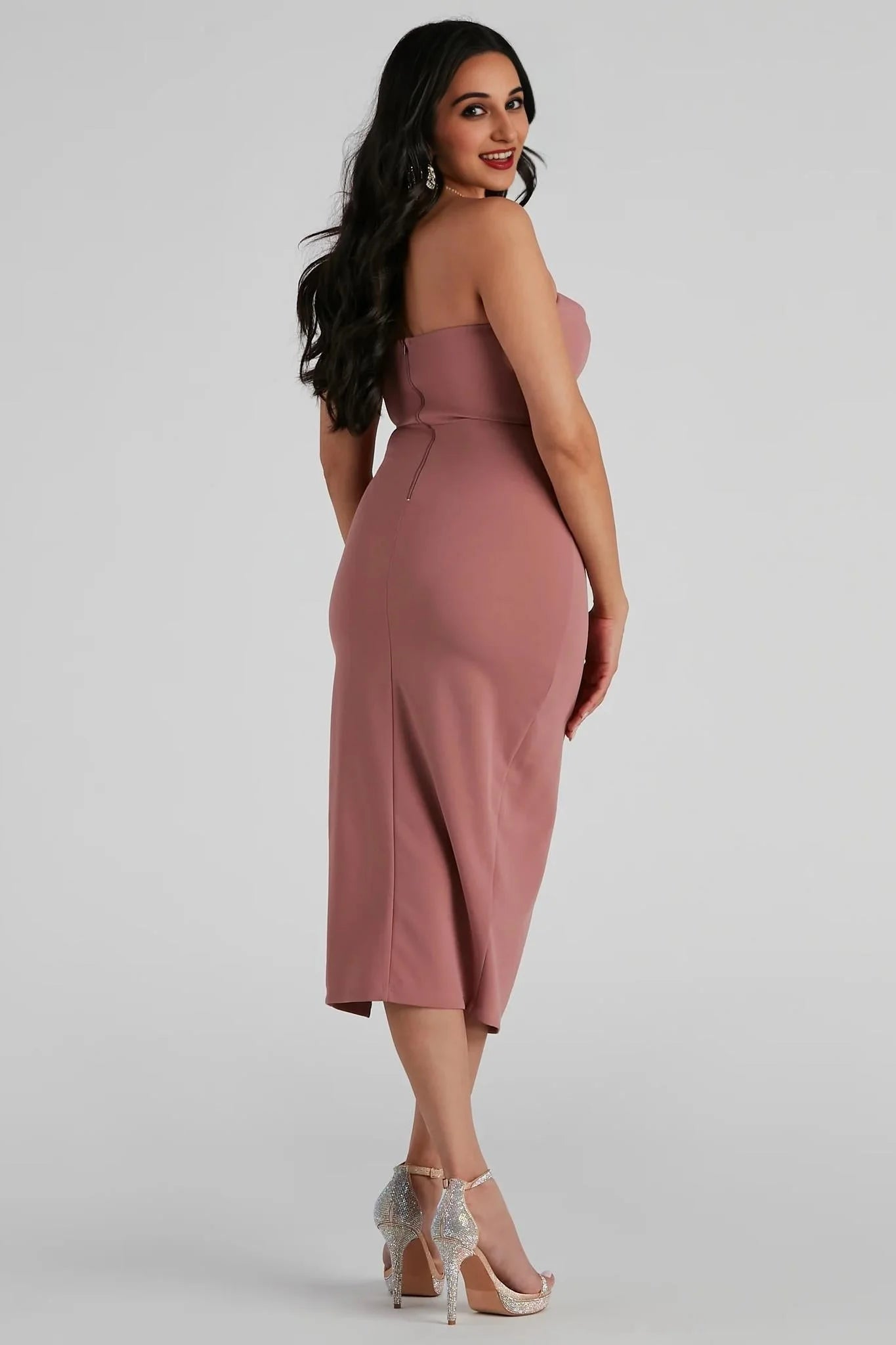 Zadie Formal High-Slit Midi Dress