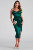 Natalia Cowl Neck Satin Dress