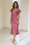 Trendy Guest Midi Dress Plum