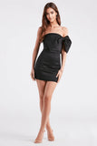 Taffeta Bow Strapless Mini Dress