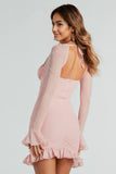 Formal Glitter Ruffle Mini Dress