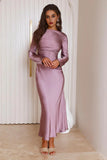 Forget Me Not Satin Maxi Dress Purple