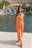 Gleam In Gold Maxi Dress Orange