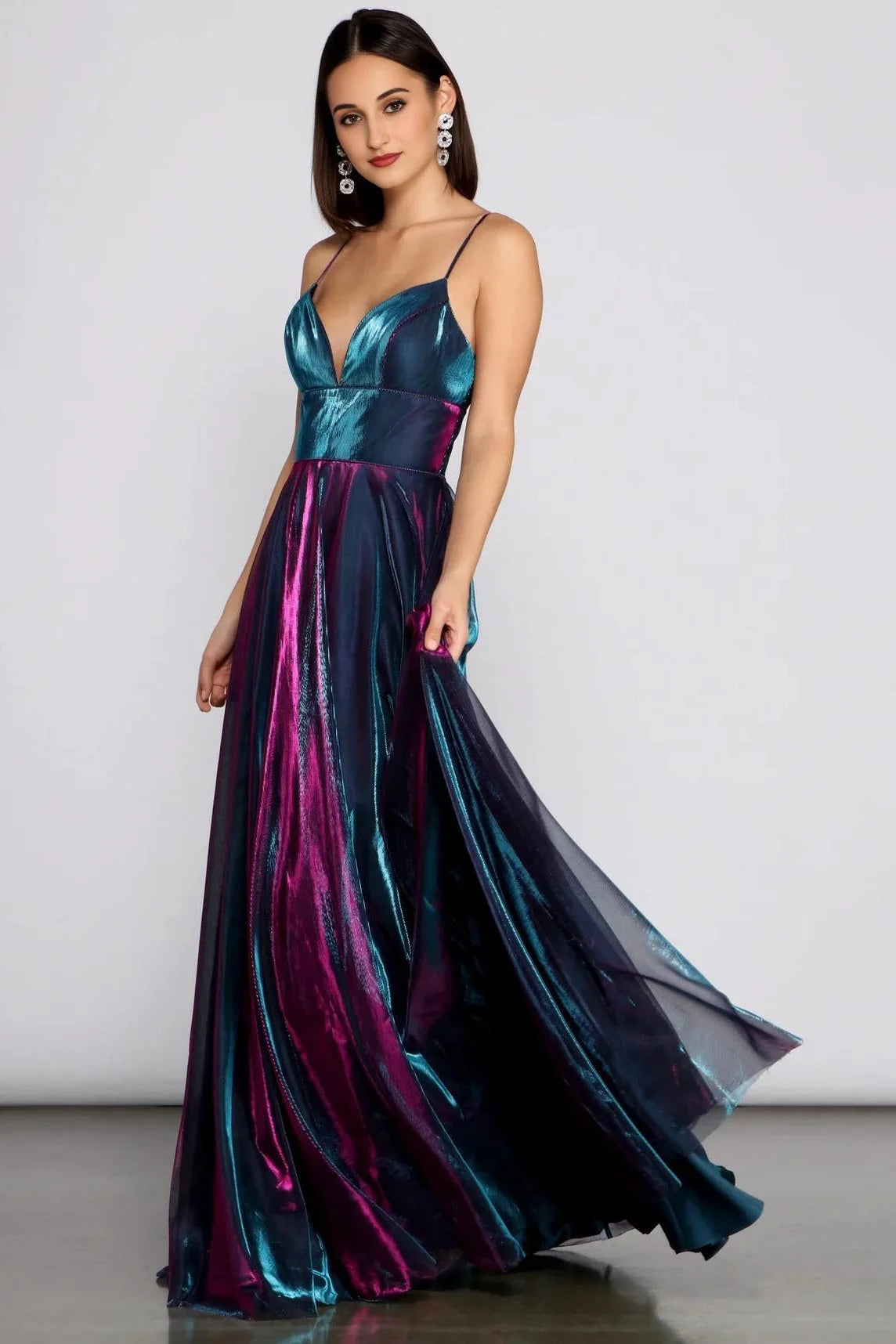 Vanda Formal Iridescent Metallic Dress