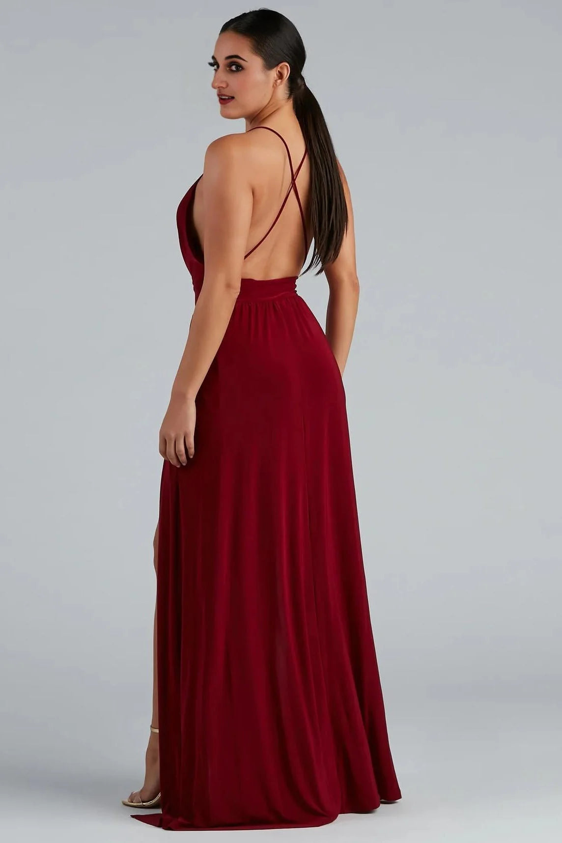 Brie Double Slit A-Line Formal Dress