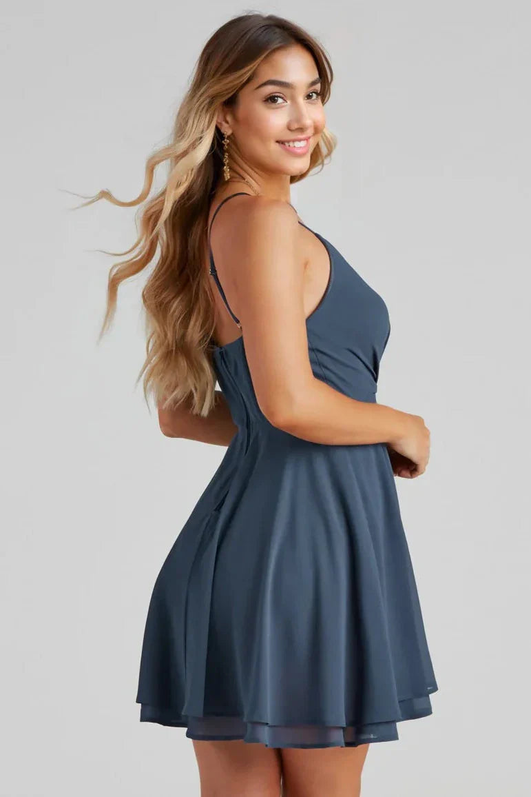 Flutter Away Layered Skater Dress