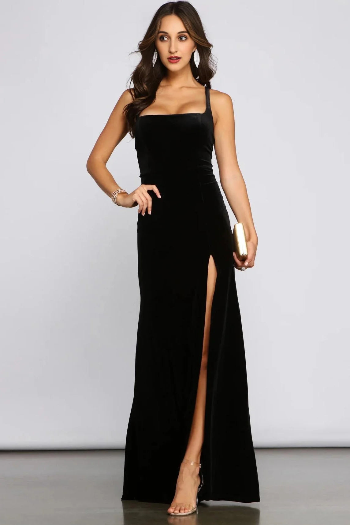 Christina Lace-Up Back Velvet Dress