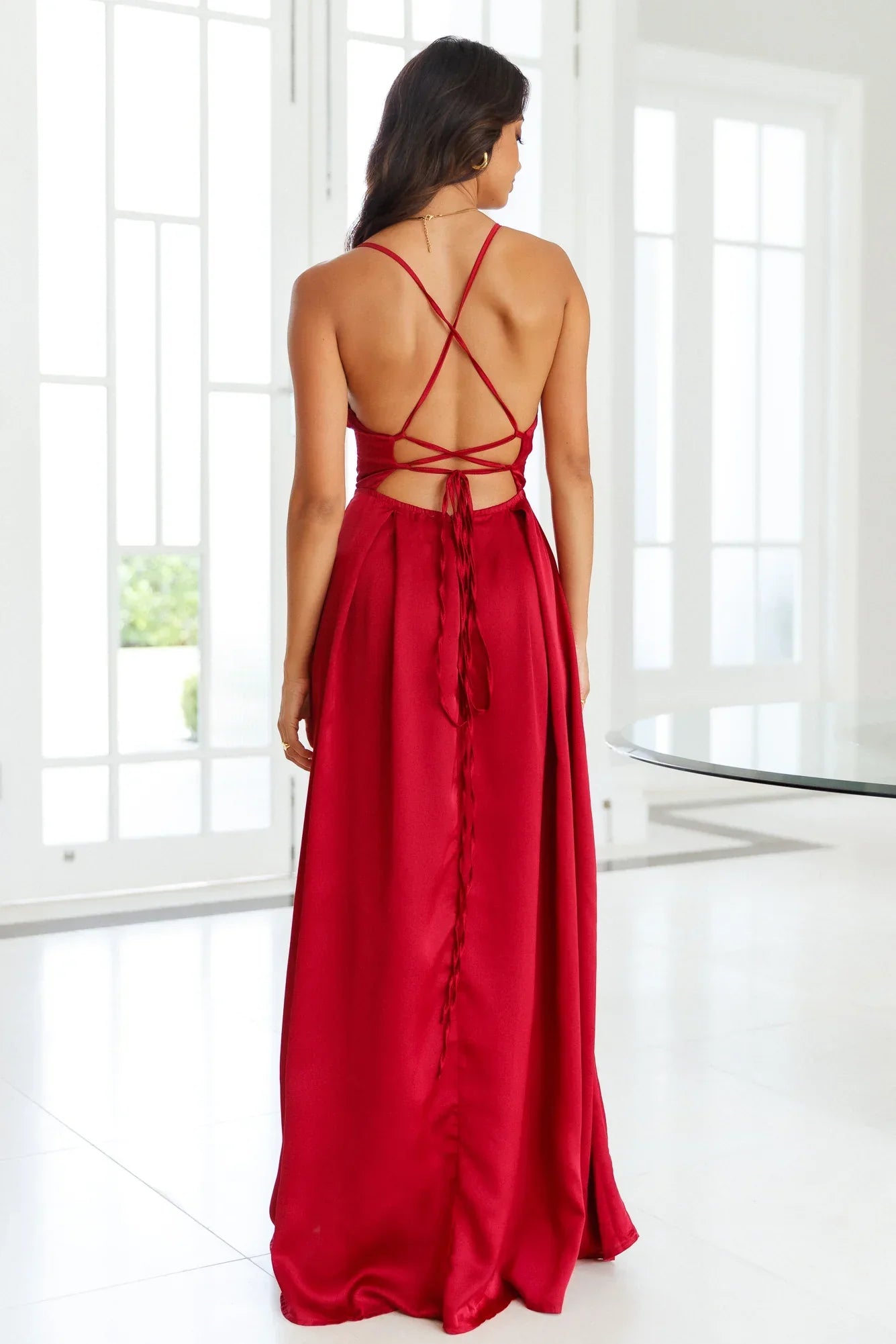 Drinks All The Time Maxi Dress Red