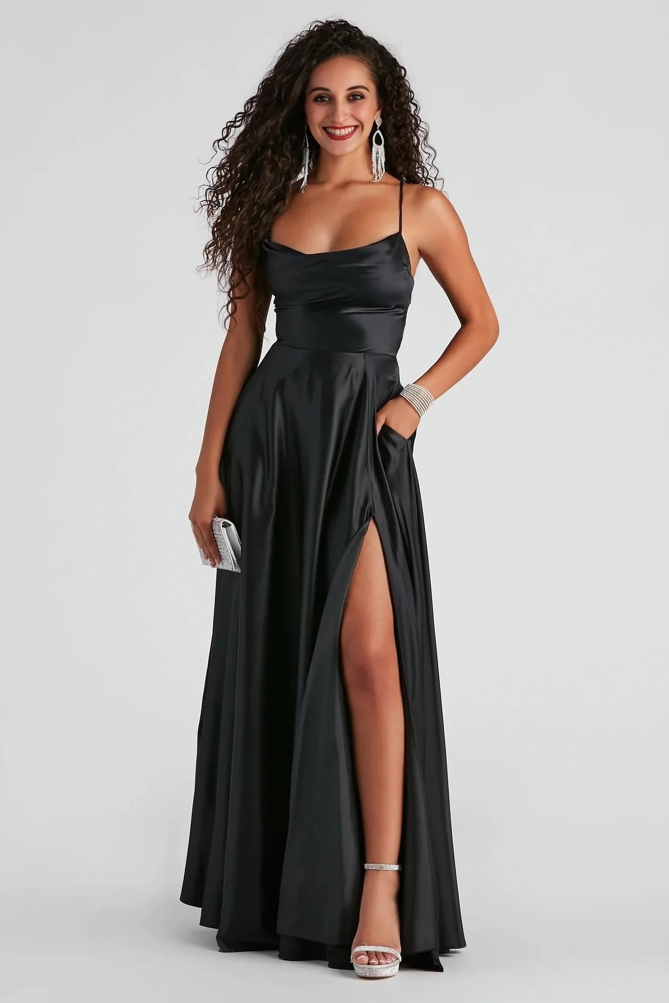 Winslow Formal Satin Lace-Up Dress