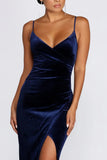 Velvet Wrap Formal Dress