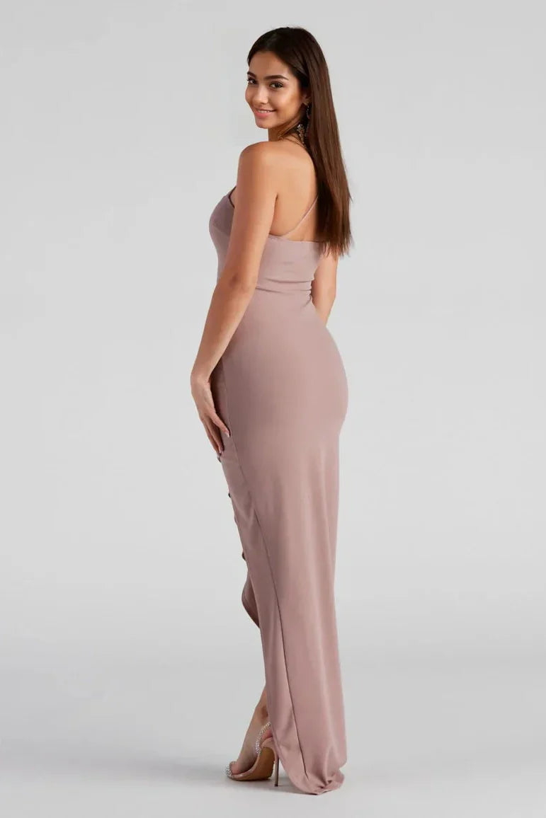 Sleeveless High Slit Formal Dress