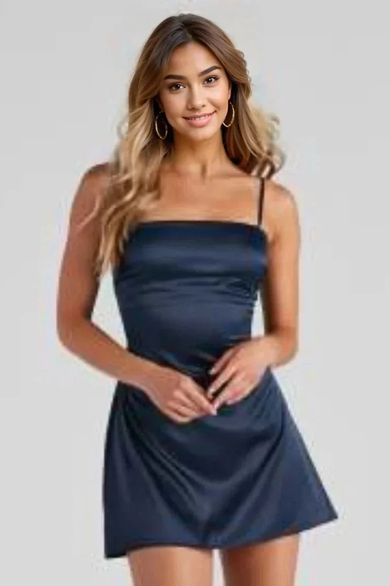 Simple And Sleek Satin Mini Dress