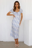 Dreaming In The Clouds Midi Dress Blue