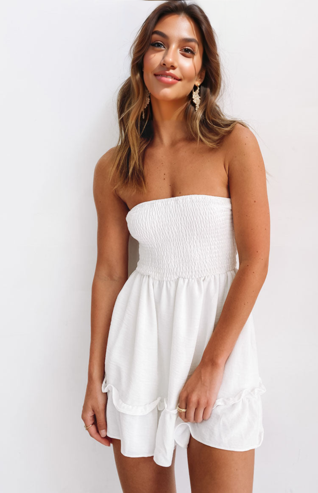 Sundazed Strap Back White Mini Dress