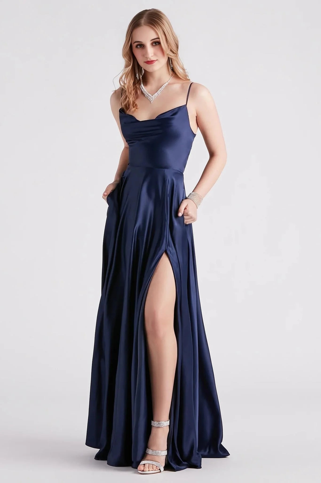 Winslow Formal Satin Lace-Up Dress