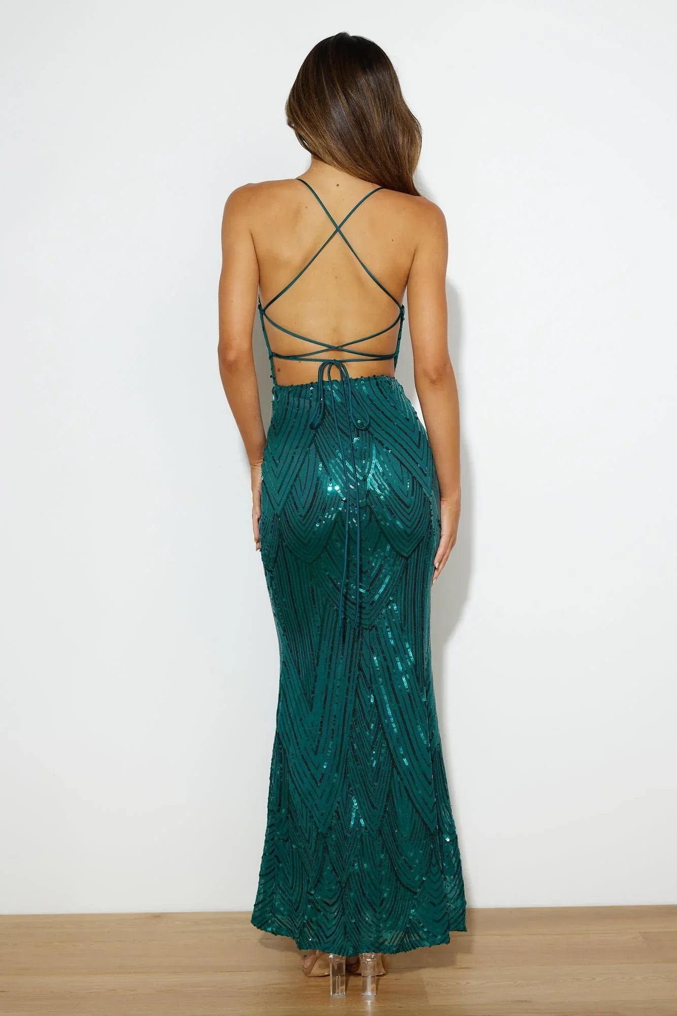 Own The Club Sequin Maxi Dress Teal