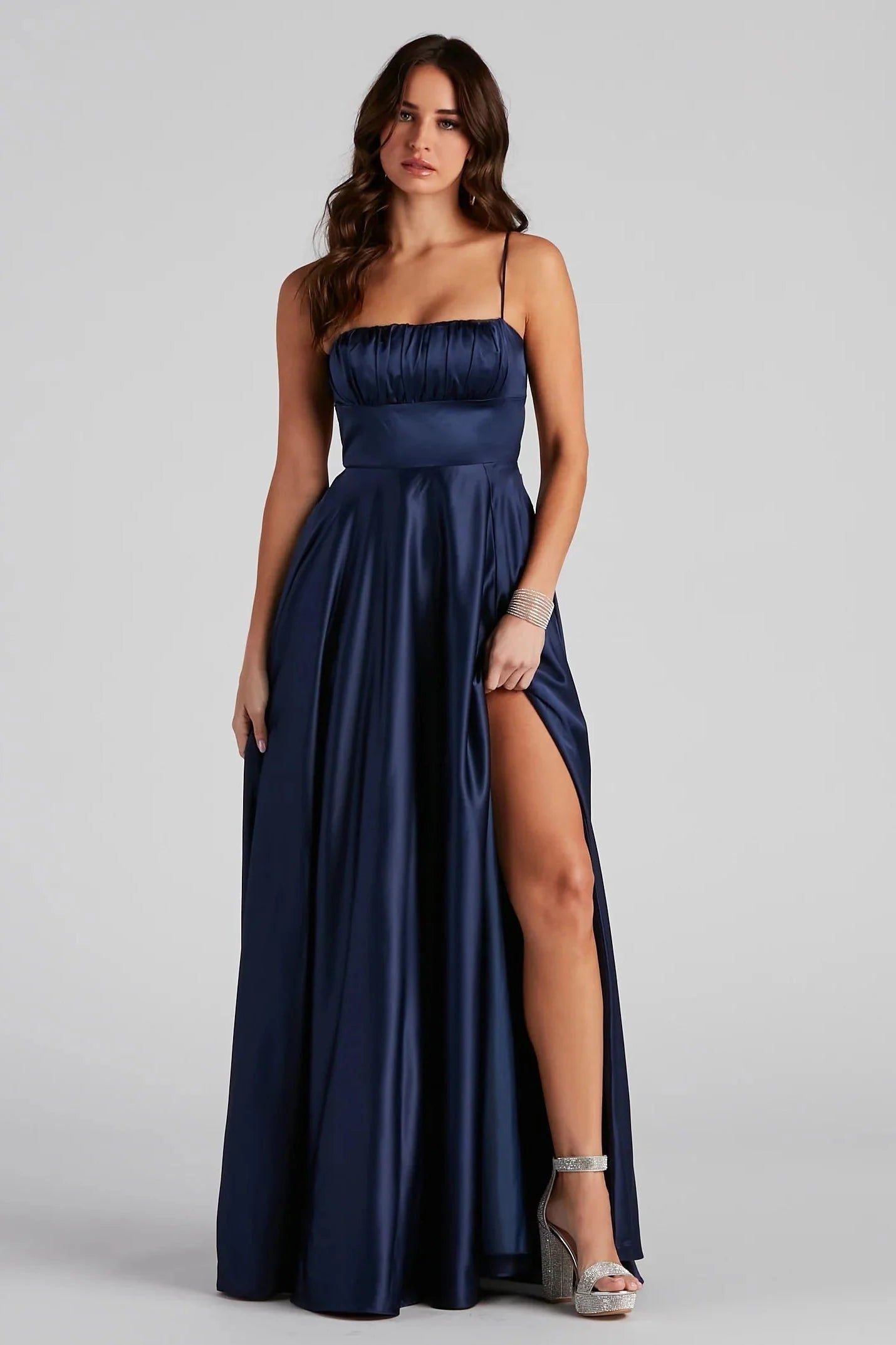 Jenny A-Line Satin Formal Dress