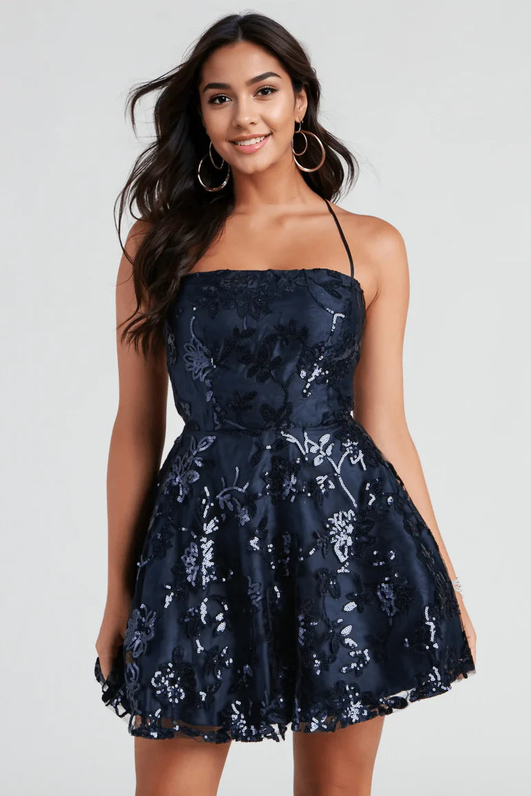 Joanna Sequin Lace Party Dress