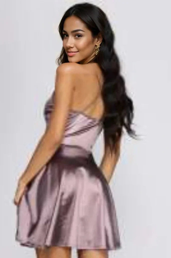 Stunning In Satin Skater Dress