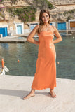 Gleam In Gold Maxi Dress Orange