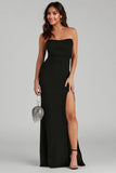 Strapless High Slit Formal Dress