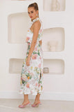 Switch Me Satin Maxi Dress Sage Floral