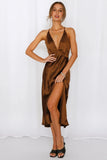 La Di Da Midi Dress Brown