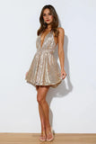 Easy Going Dress Gold Sequin