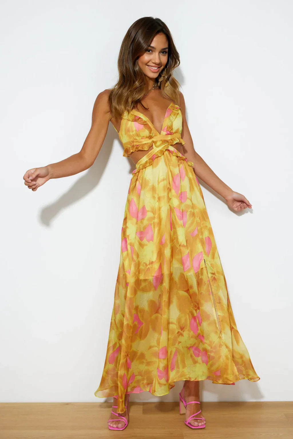 Luxe Resort Style Maxi Dress Yellow