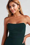 Strapless High Slit Formal Dress