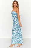 Ashley Blue Floral Formal Maxi Dress