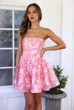 Blossom Feelings Strapless Mini Dress Pink