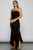 Phoebe Formal Velvet Flocked Mermaid Dress