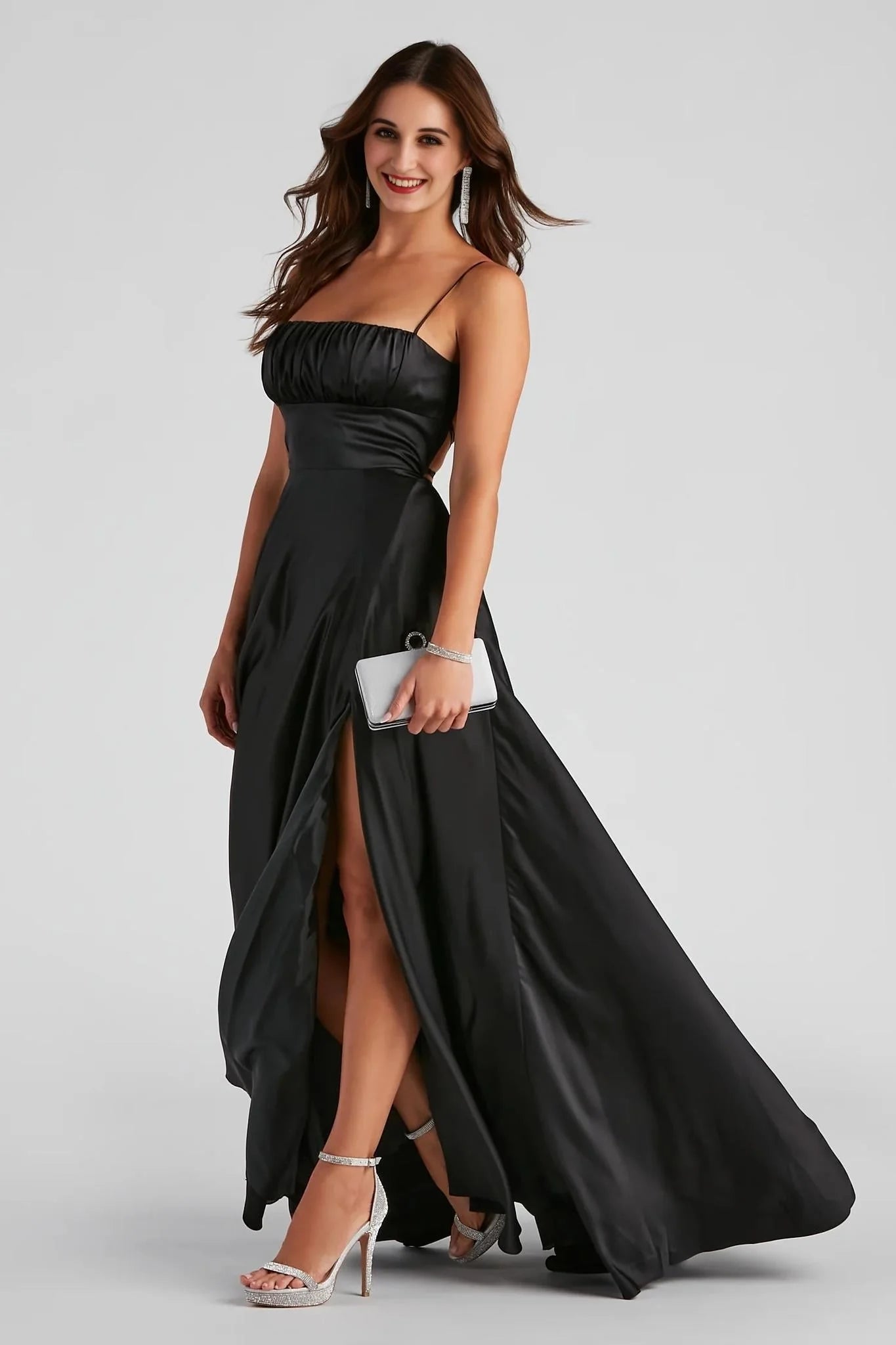 Jenny A-Line Satin Formal Dress