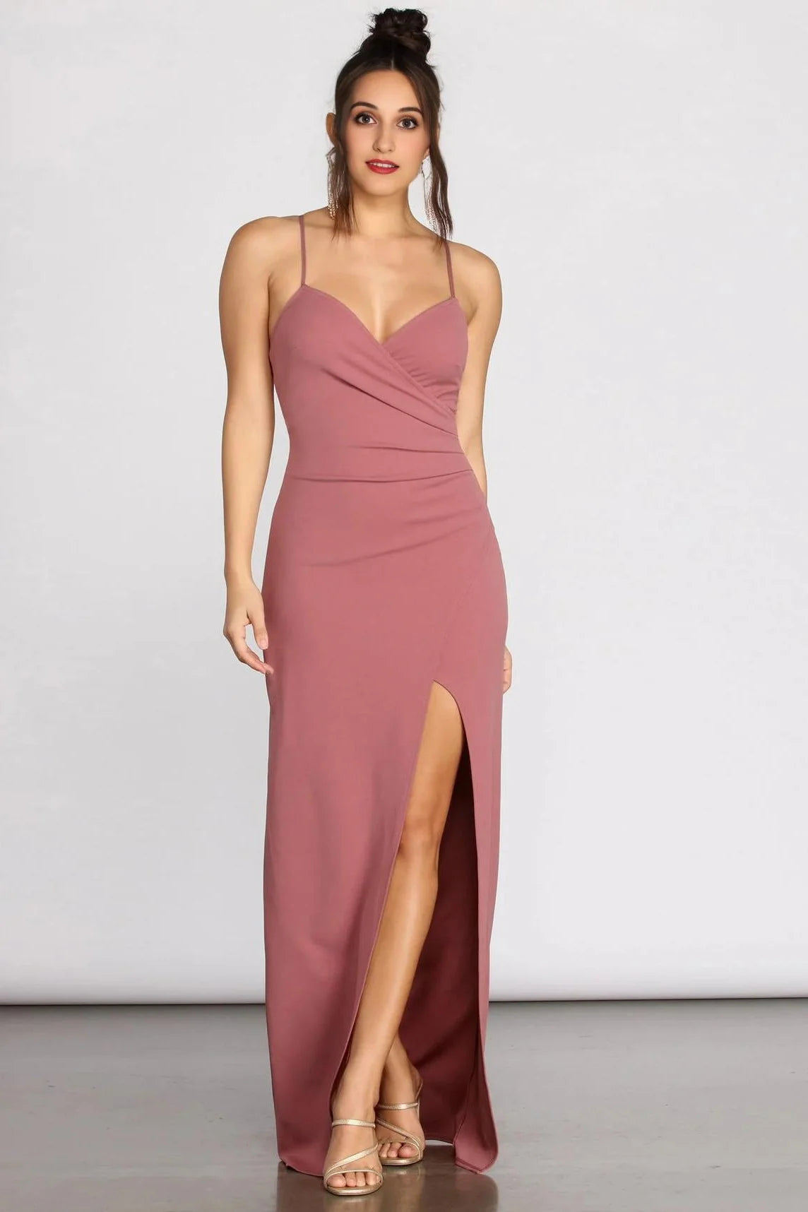 Sasha Formal High Slit Wrap Dress